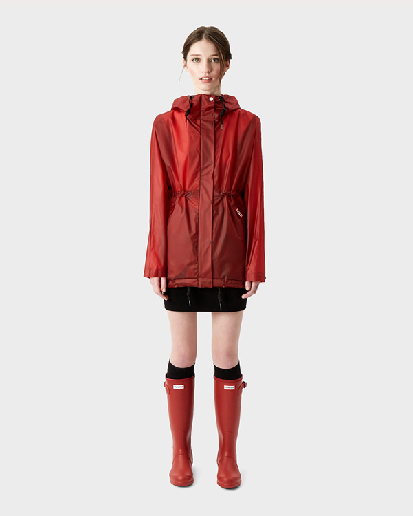  Hunter women's original vinyl smock : military red