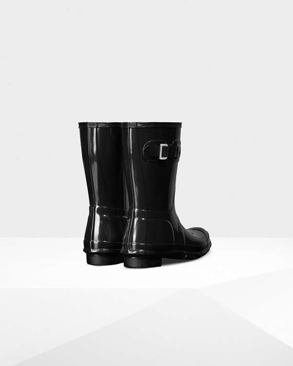  Hunter women's original short gloss wellington boots : black