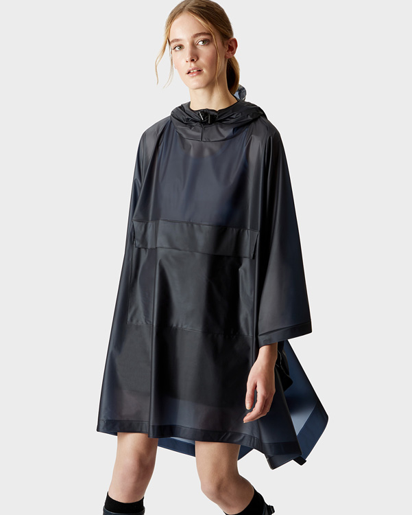  Hunter original vinyl poncho : navy