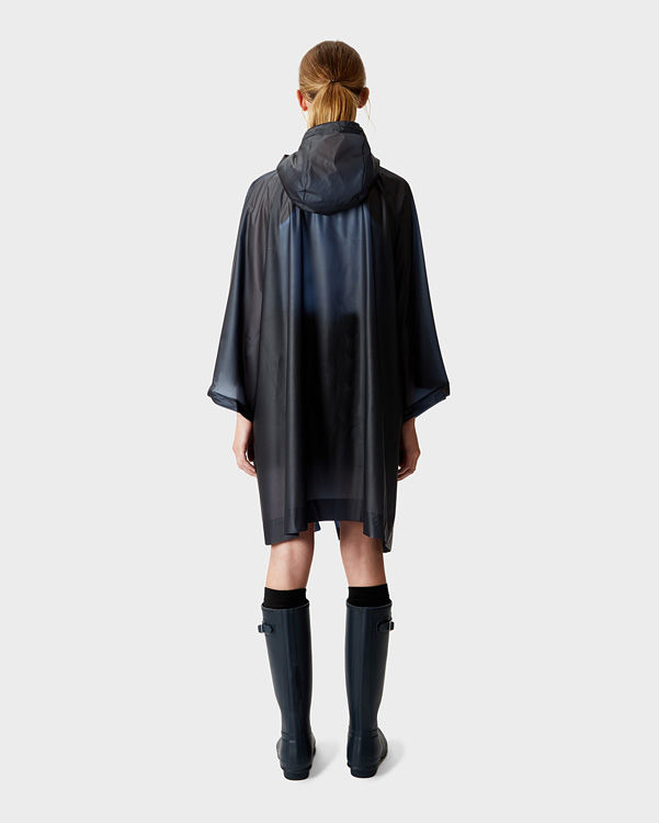  Hunter original vinyl poncho : navy