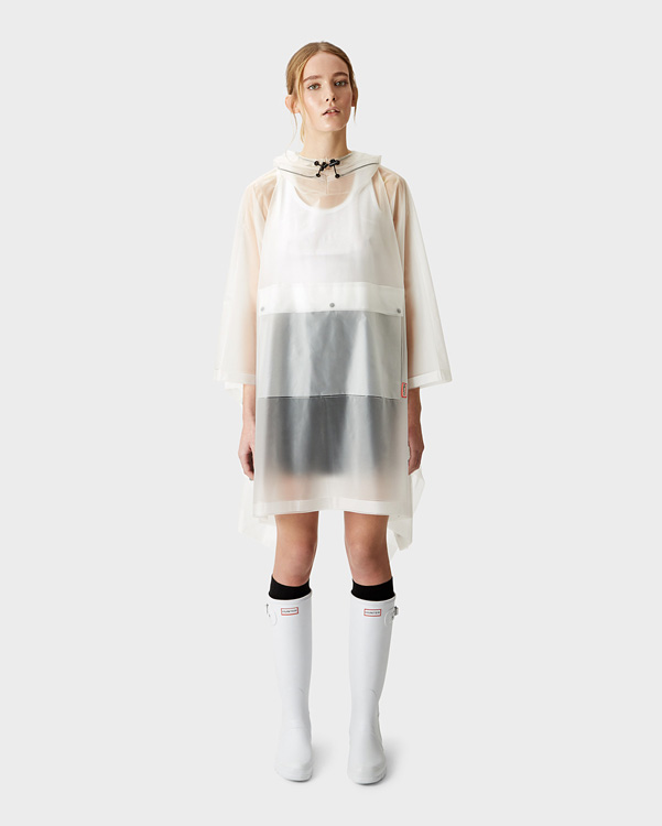  Hunter original vinyl poncho : white