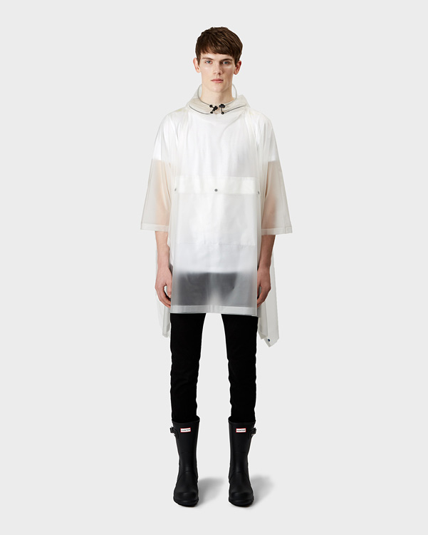  Hunter original vinyl poncho : white