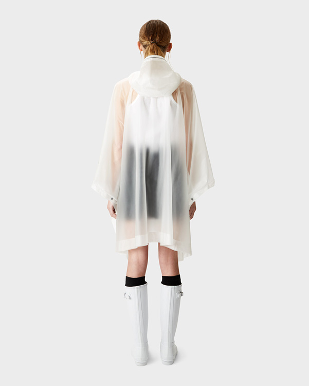  Hunter original vinyl poncho : white