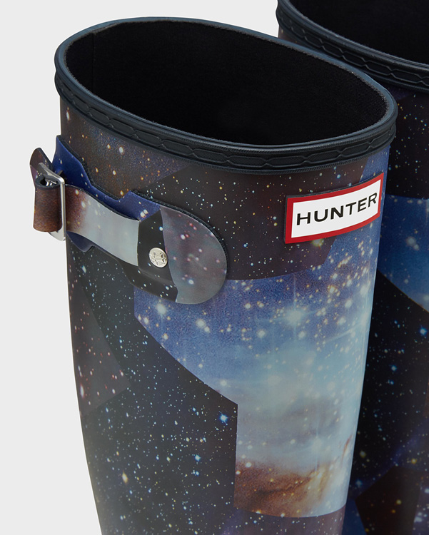  Hunter women's original tall space camo wellington boots : midnight