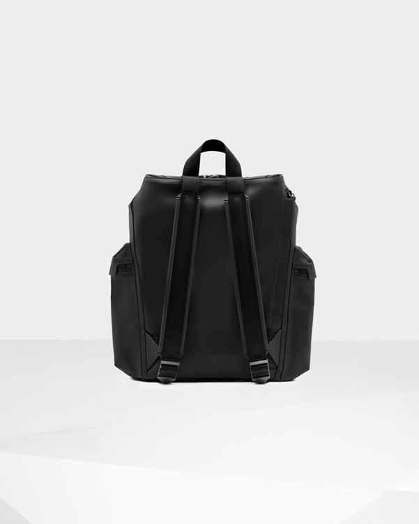  Hunter original top clip backpack - rubberised leather : black