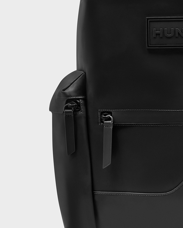  Hunter original top clip backpack - rubberised leather : black