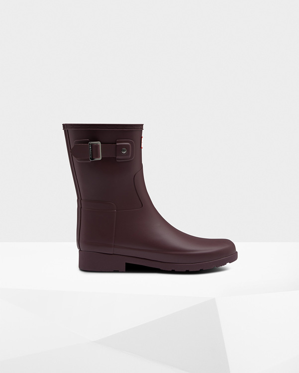  Hunter women's original refined short wellington boots : oxblood