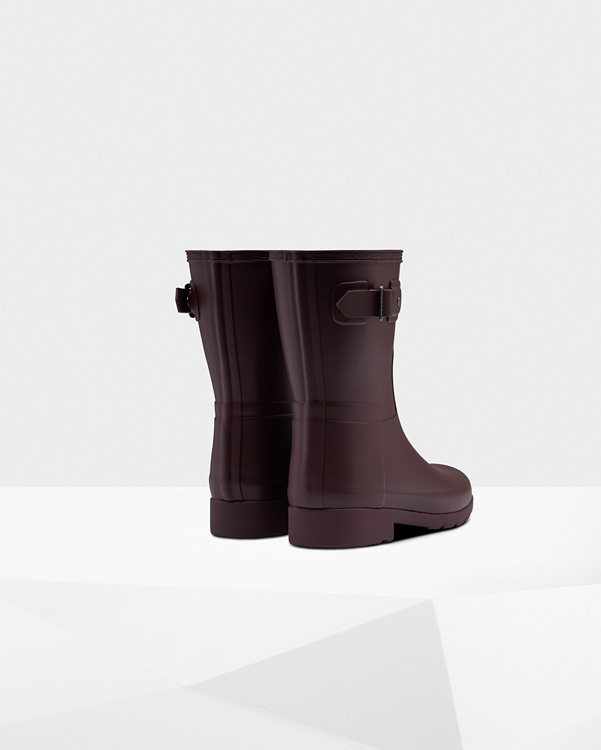  Hunter women's original refined short wellington boots : oxblood