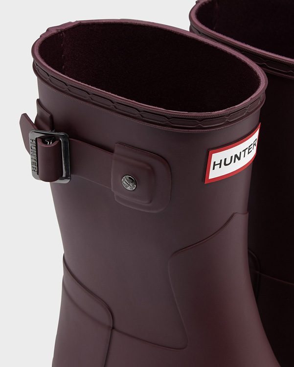  Hunter women's original refined short wellington boots : oxblood