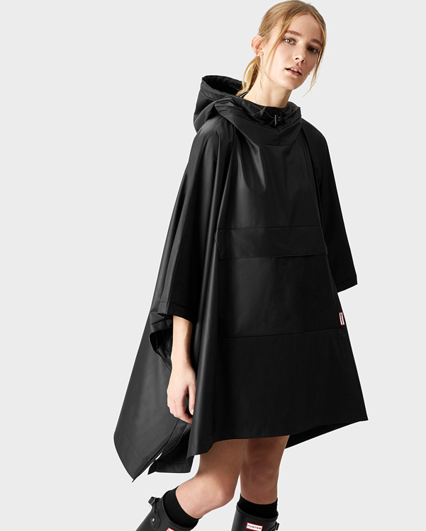  Hunter original vinyl poncho : black