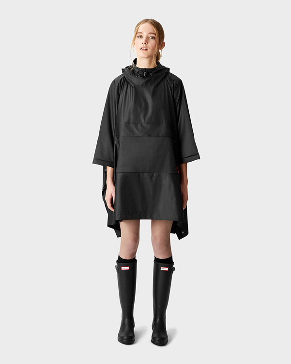  Hunter original vinyl poncho : black