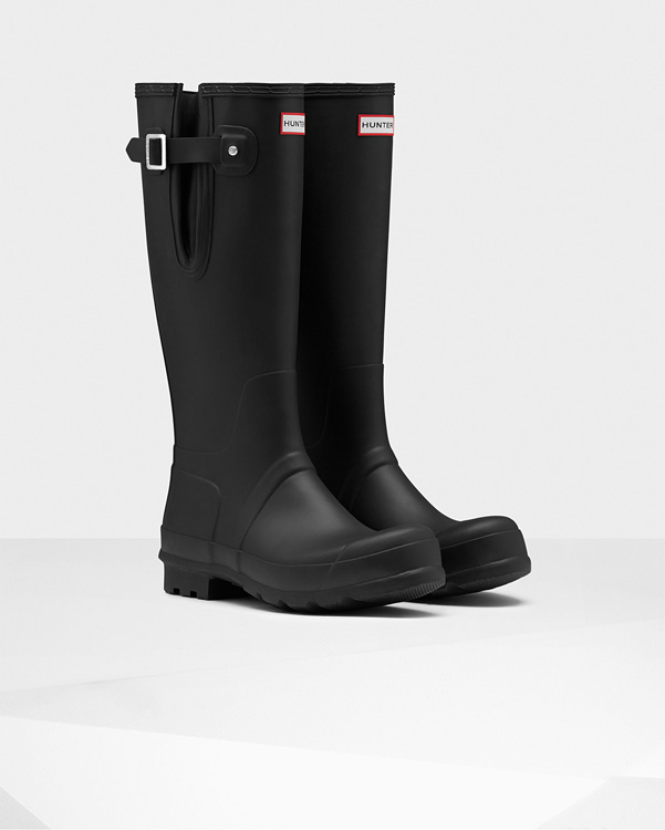  Hunter men's original side adjustable wellington boots : black