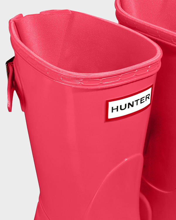  Hunter women's original short back adjustable gloss wellington boots : flare