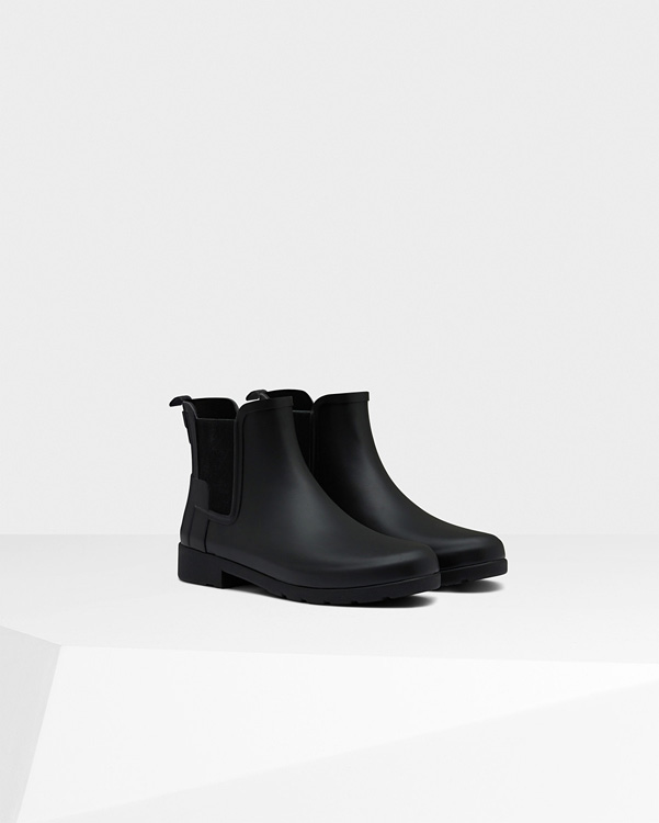  Hunter women's original refined chelsea boots : black