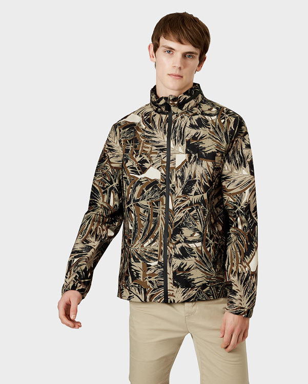  Hunter men's original 3 layer printed jacket : linen green jungle camo