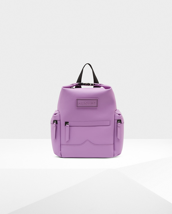  Hunter original mini top clip backpack - rubberised leather : thistle