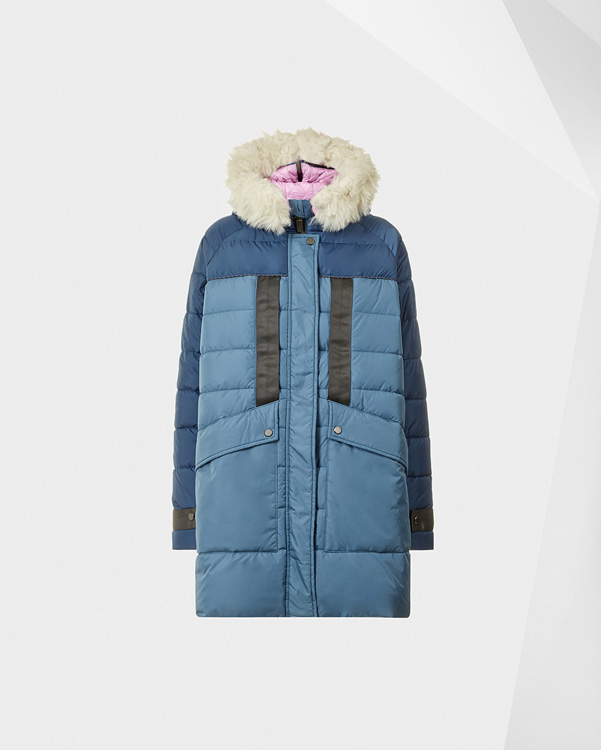  Hunter women's original astro parka : dark earth blue/earth blue