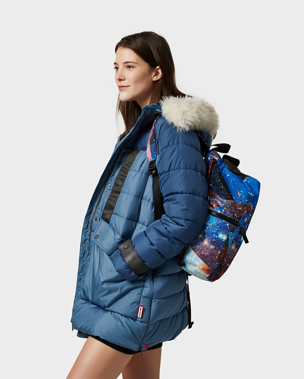  Hunter women's original astro parka : dark earth blue/earth blue