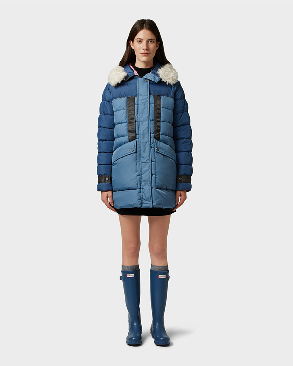  Hunter women's original astro parka : dark earth blue/earth blue