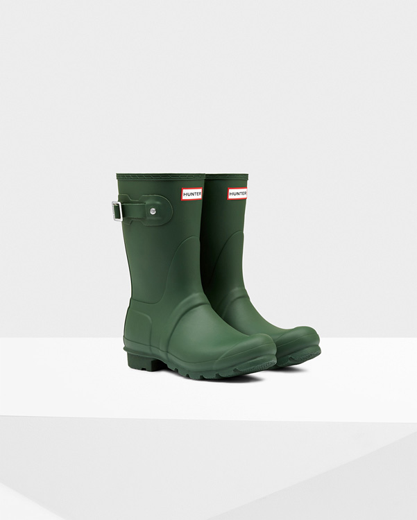  Hunter women's original short wellington boots : hunter green