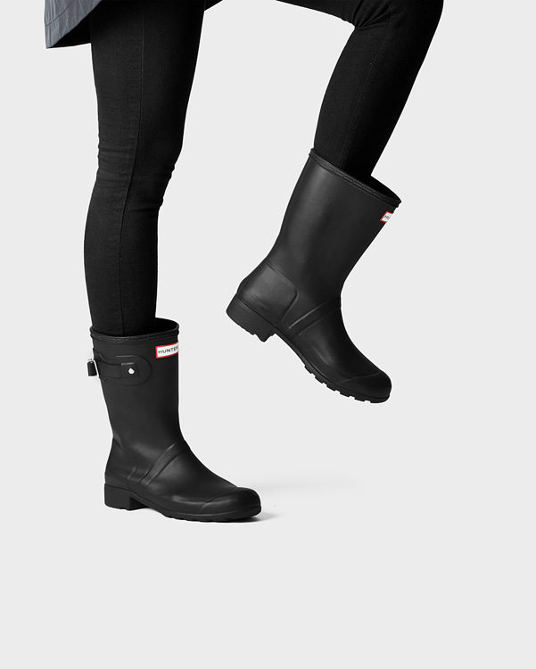  Hunter women's original tour short wellington boots : black