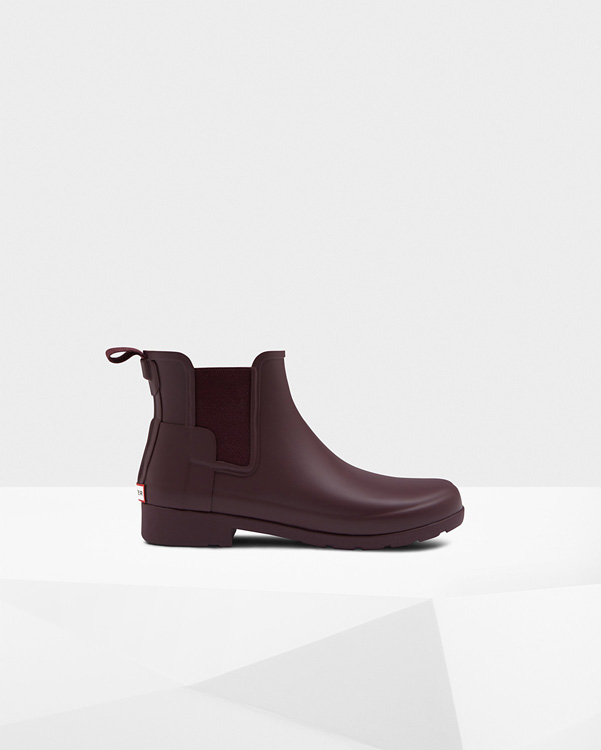  Hunter women's original refined chelsea boots : oxblood