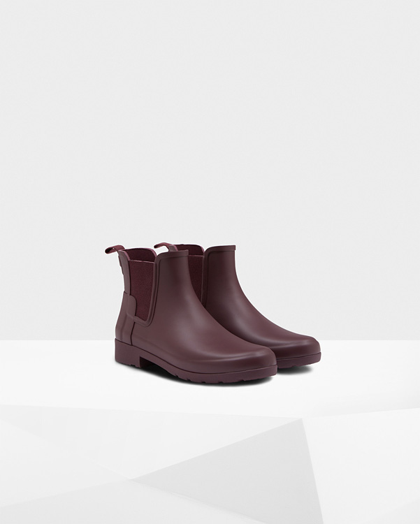  Hunter women's original refined chelsea boots : oxblood