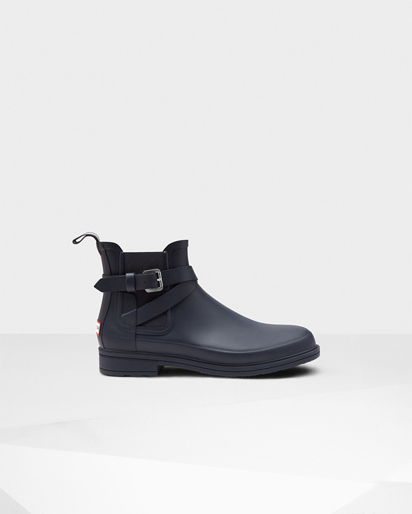  Hunter men's original festival chelsea boots : navy / off white