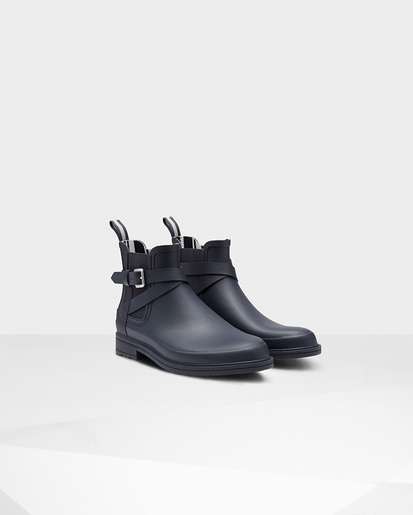  Hunter men's original festival chelsea boots : navy / off white