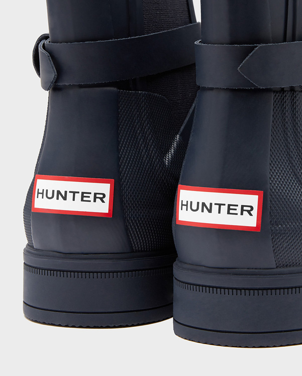  Hunter men's original festival chelsea boots : navy / off white