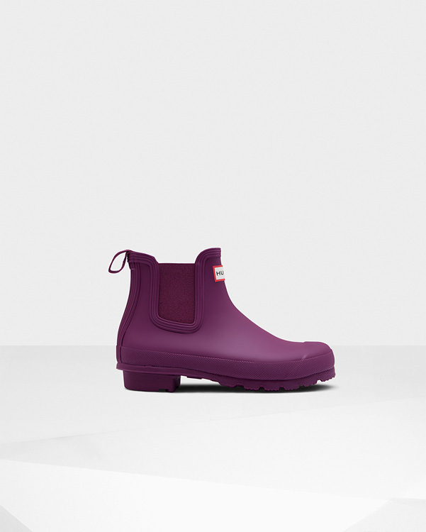  Hunter women's original chelsea boots : violet