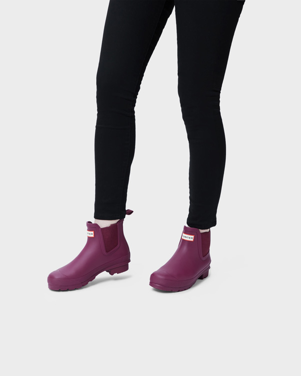  Hunter women's original chelsea boots : violet