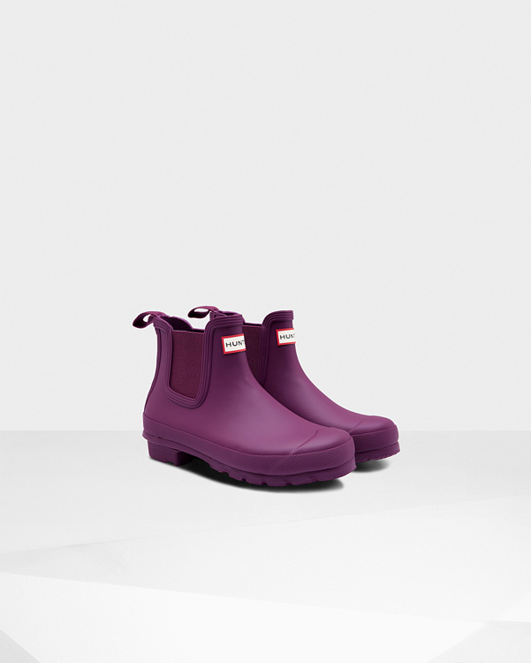  Hunter women's original chelsea boots : violet