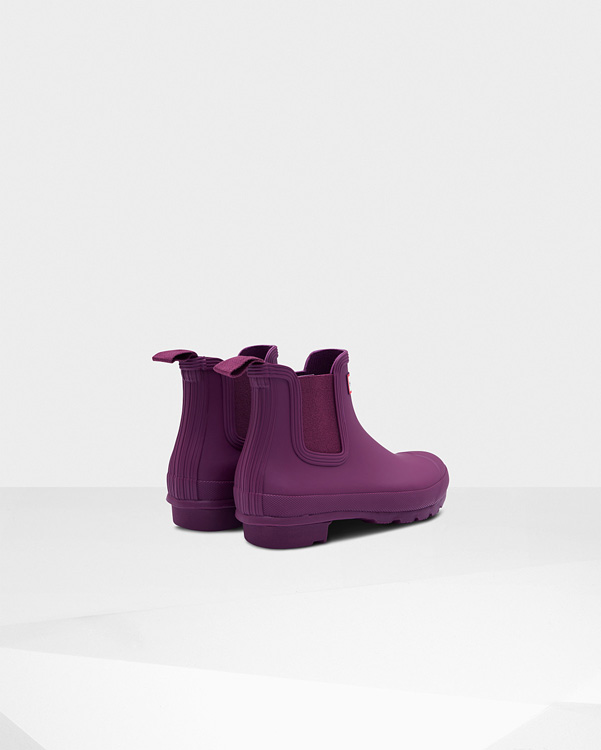  Hunter women's original chelsea boots : violet