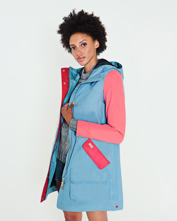  Hunter women's original colour blocked cotton hunting coat : pale blue