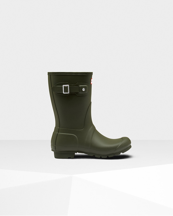  Hunter women's original short wellington boots : dark olive