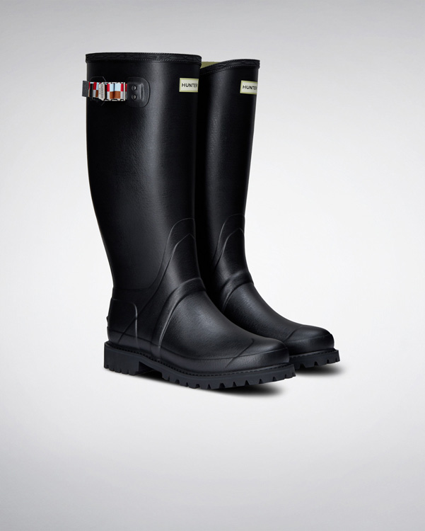  Hunter men's harlequin balmoral wide fit wellington boots : black