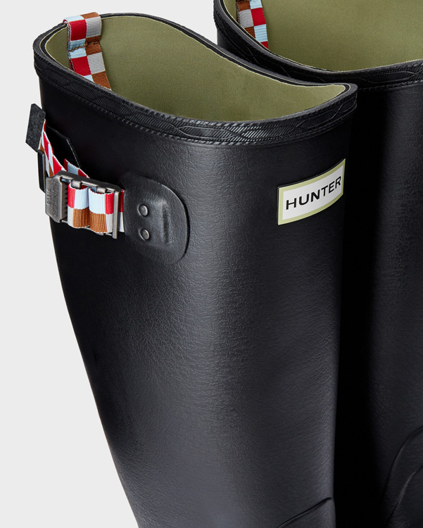  Hunter men's harlequin balmoral wide fit wellington boots : black