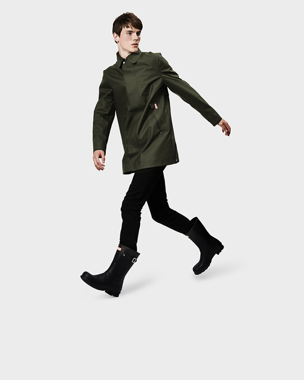  Hunter men's original rubberised raincoat : dark olive