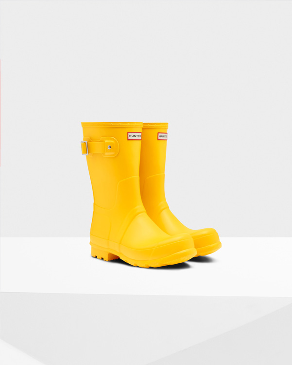  Hunter men's original short wellington boots : yellow