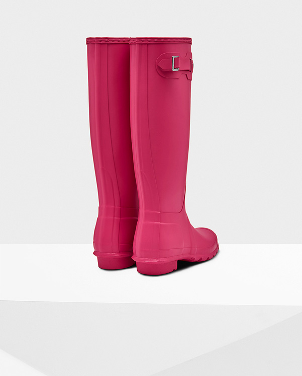  Hunter women's original tall wellington boots : bright pink