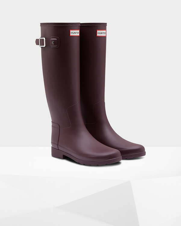  Hunter women's original refined wellington boots : oxblood