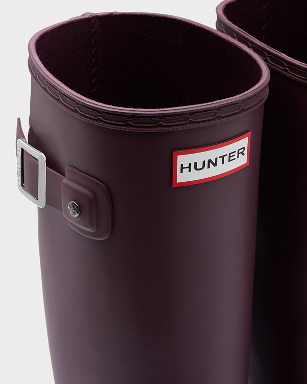  Hunter women's original refined wellington boots : oxblood