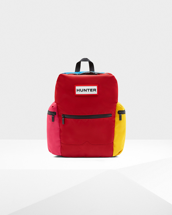  Hunter original colour block top clip backpack : military red