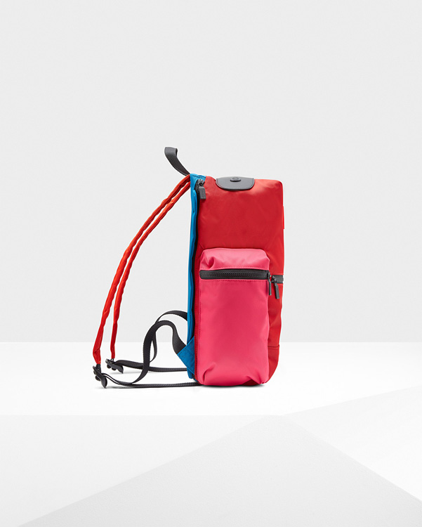  Hunter original colour block top clip backpack : military red