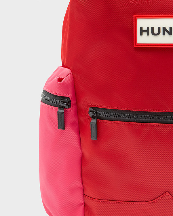  Hunter original colour block top clip backpack : military red