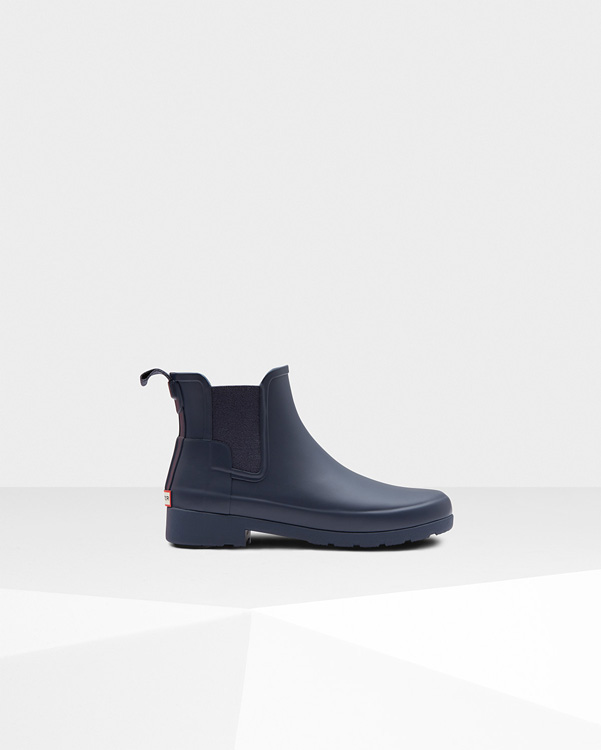  Hunter women's original refined chelsea boots : navy