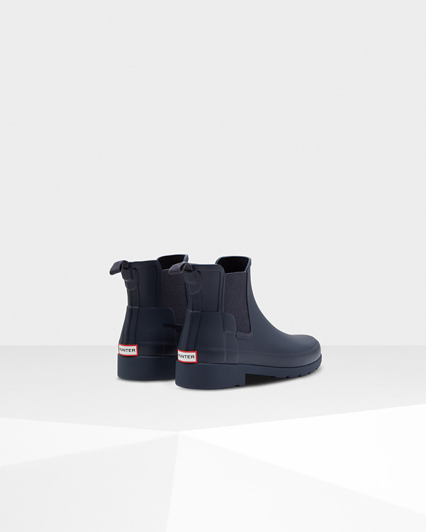  Hunter women's original refined chelsea boots : navy