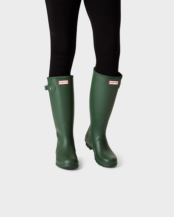  Hunter women's original tall wellington boots : hunter green