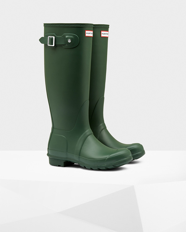  Hunter women's original tall wellington boots : hunter green